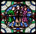 Stained glass in Canterbury Cathedral depicting the murder of Thomas Becket